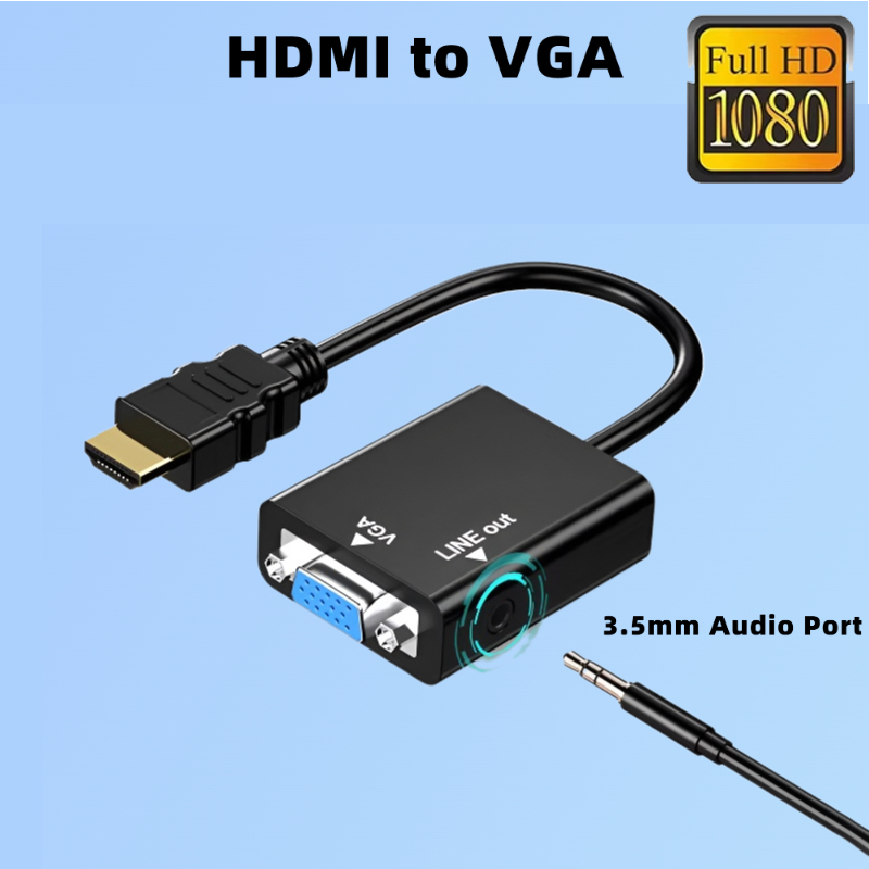 Hdmi Vga Adapter - HDMI uyumlu VGA'ya Sesli HDMI Erkek