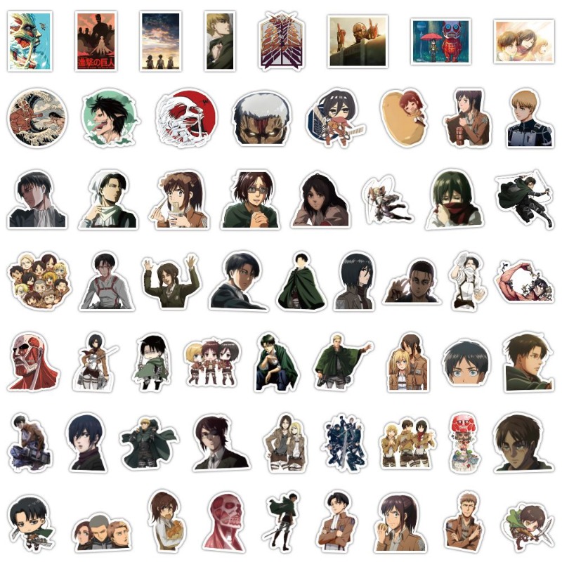 Laptop Accessories Toy - 60 adet Titan Anime çıkartmaları sevimli