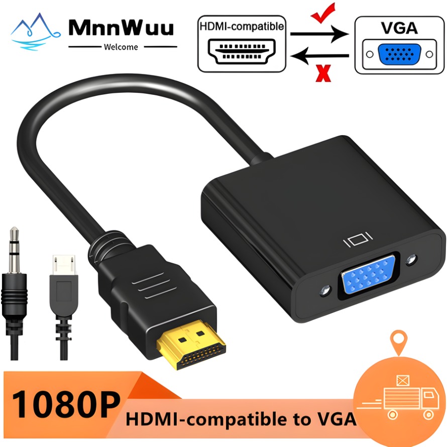 Hdmi Vga Adapter - 1080P HDMI - VGA Adaptör Dönüştürücü,