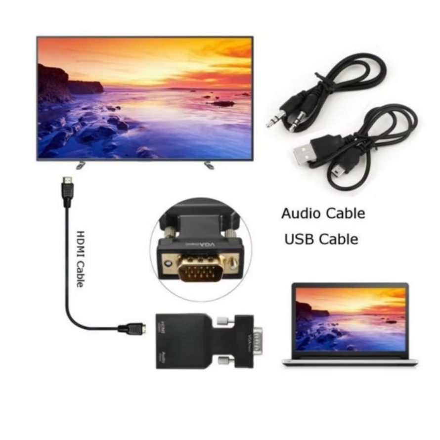 VGA - HDMI uyumlu Dönüştürücü  - Hdmi Vga Adapter incelemesi ve fiyatı