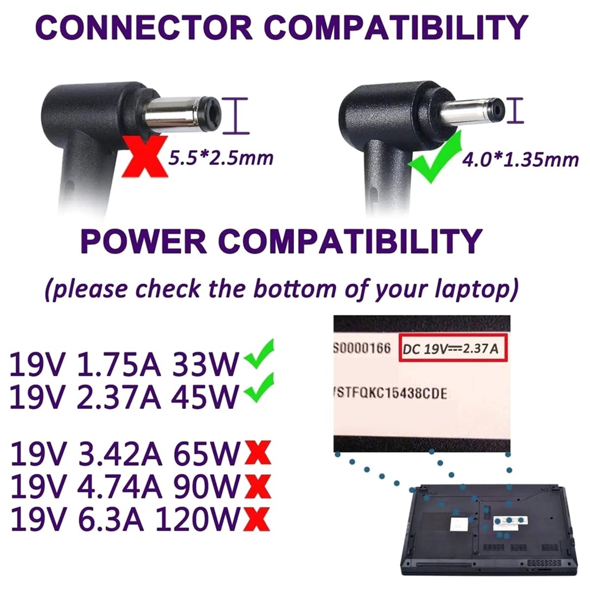 【TODAY-BUY】~@ 19V 2.37A 45W 4. - Laptop Accessories To Buy incelemesi ve fiyatı